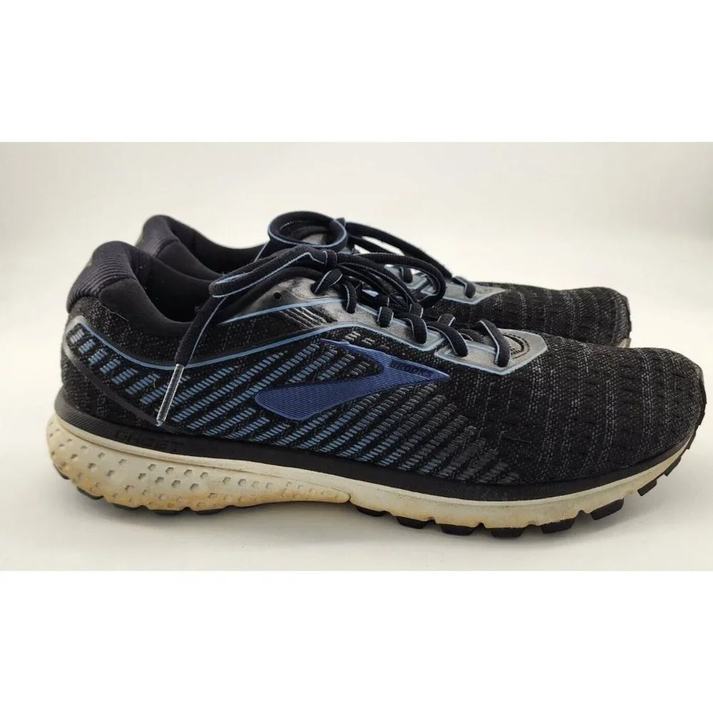 Brooks Mens Ghost 12 Sneakers‎ Black Blue Running Shoes Cushioned Casual Sz 11 D